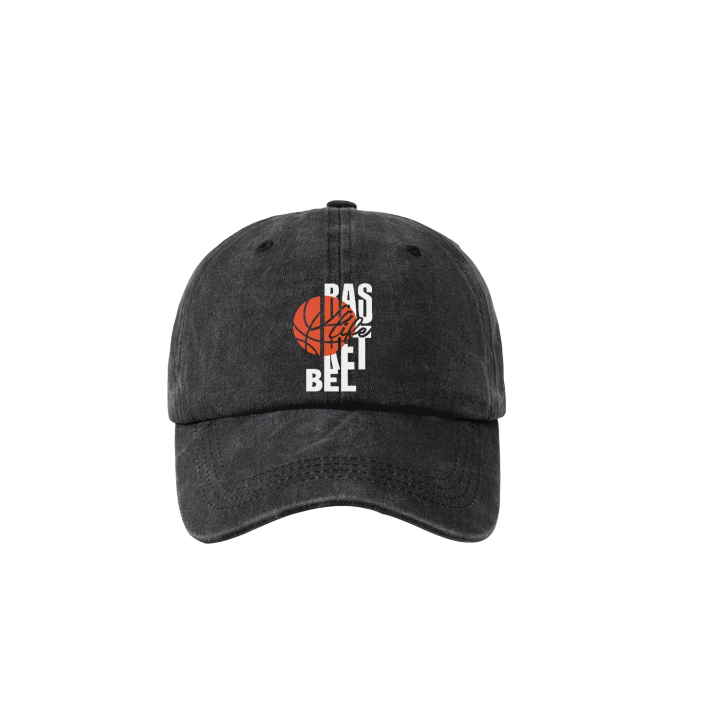 Basketball bel embroidered washed cap